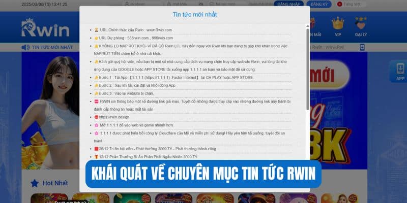 Khái quát về chuyên mục tin tức RWIN